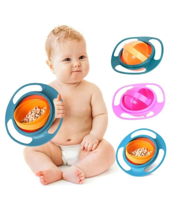 Vasilha giratório ant derramamento  360° para crianças se alimentar sem derramar comida